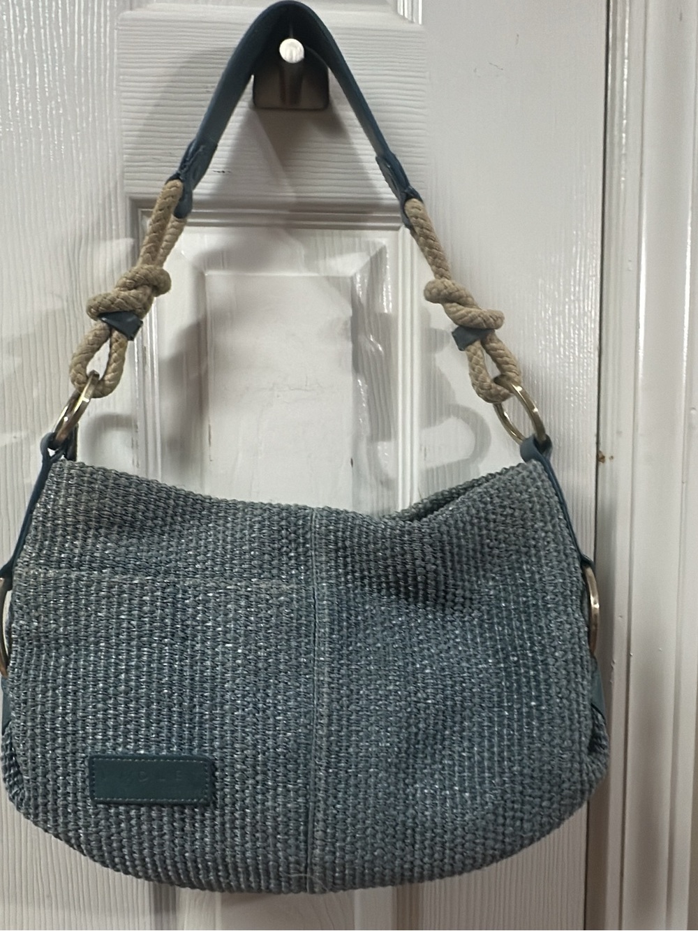 RADLEY LONDON Slate Blue Woven Shoulder boho Bag with Rope Strap. (Bags25)